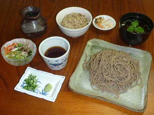 十割盛りそば・玄米タカキビご飯・みそ汁セット